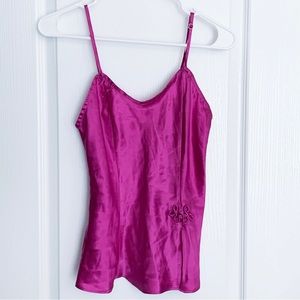 Vintage 80s Victorias Secret Pink Silk Cami Top size small